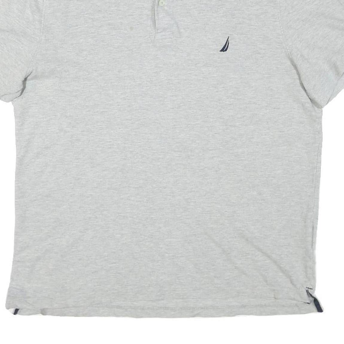 NAUTICA Mens Grey Polo Shirt XL Cotton Blend Short Sleeve Plain Casual