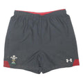 UNDER ARMOUR Boys Shorts Black & Red Sports XL W32 Polyester Blend Athletic