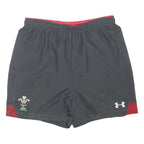 UNDER ARMOUR Boys Shorts Black & Red Sports XL W32 Polyester Blend Athletic