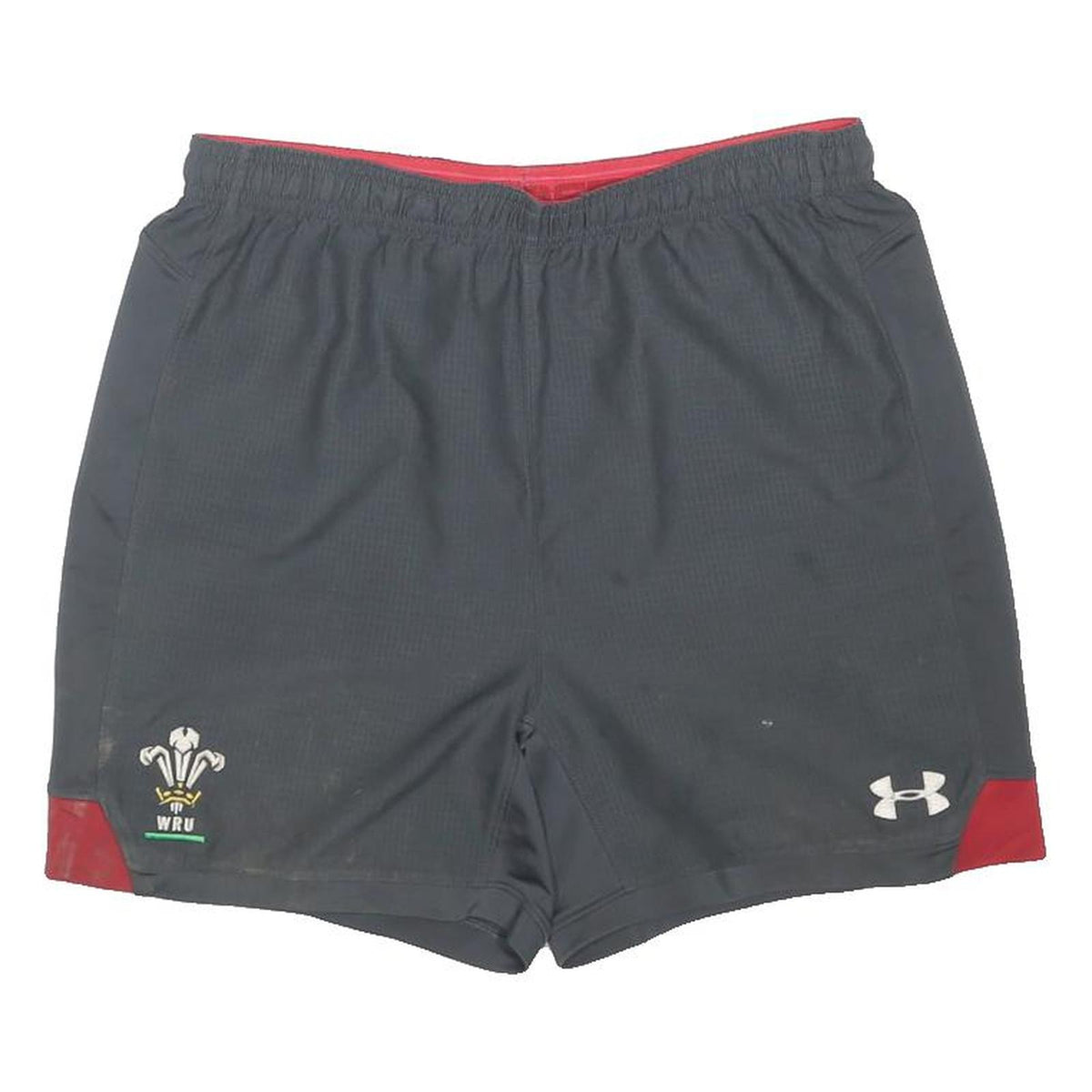 UNDER ARMOUR Boys Shorts Black & Red Sports XL W32 Polyester Blend Athletic