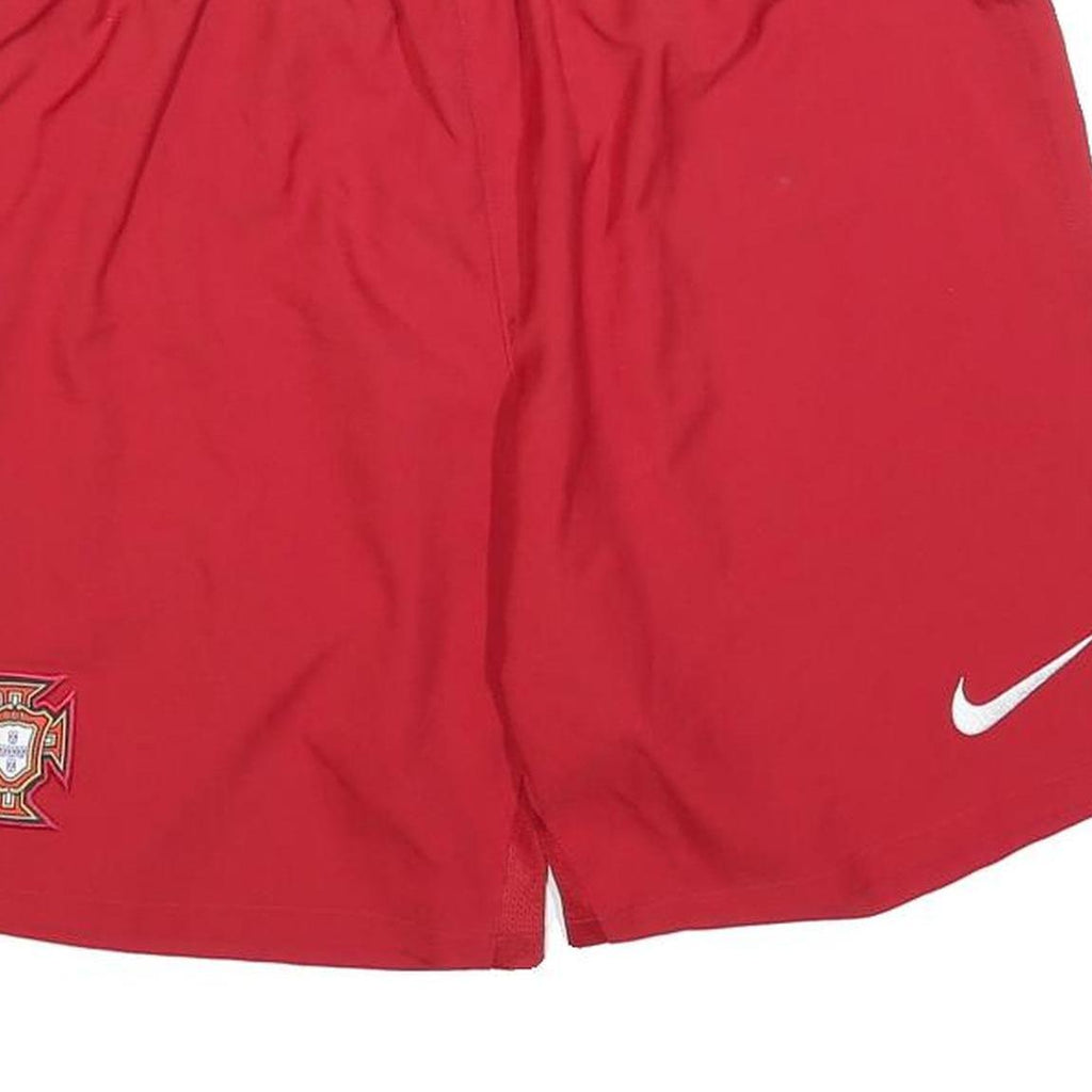 NIKE Mens Shorts Red Portugal Crest Casual L W30 Polyester Blend