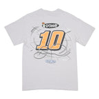 DELTA Mens White Danica Patrick Graphic T-Shirt M Short Sleeve Crew Neck Racing