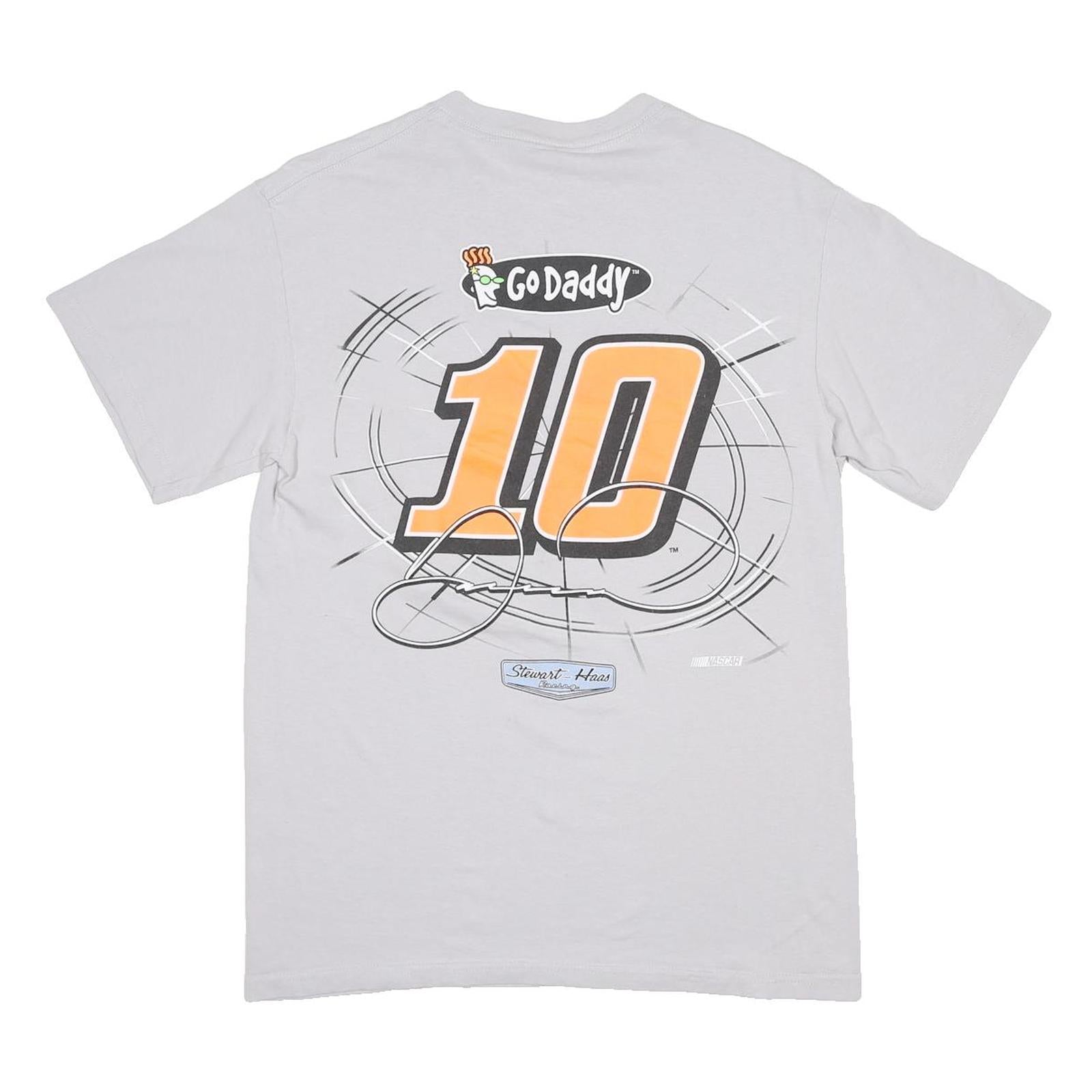 DELTA Mens White Danica Patrick Graphic T-Shirt M Short Sleeve Crew Neck Racing