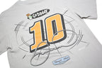 DELTA Mens White Danica Patrick Graphic T-Shirt M Short Sleeve Crew Neck Racing