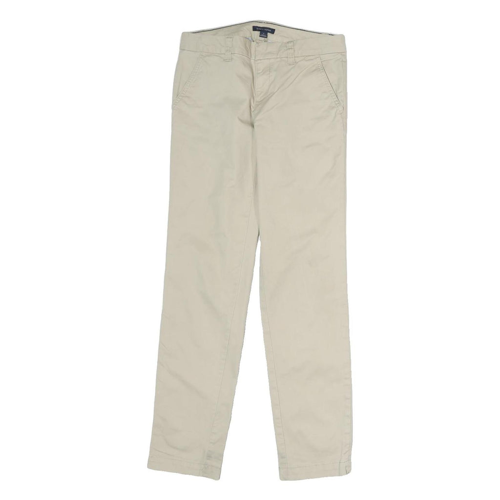 TOMMY HILFIGER Mens Cotton Beige Slim Straight Trousers W28 L26 Classic Casual