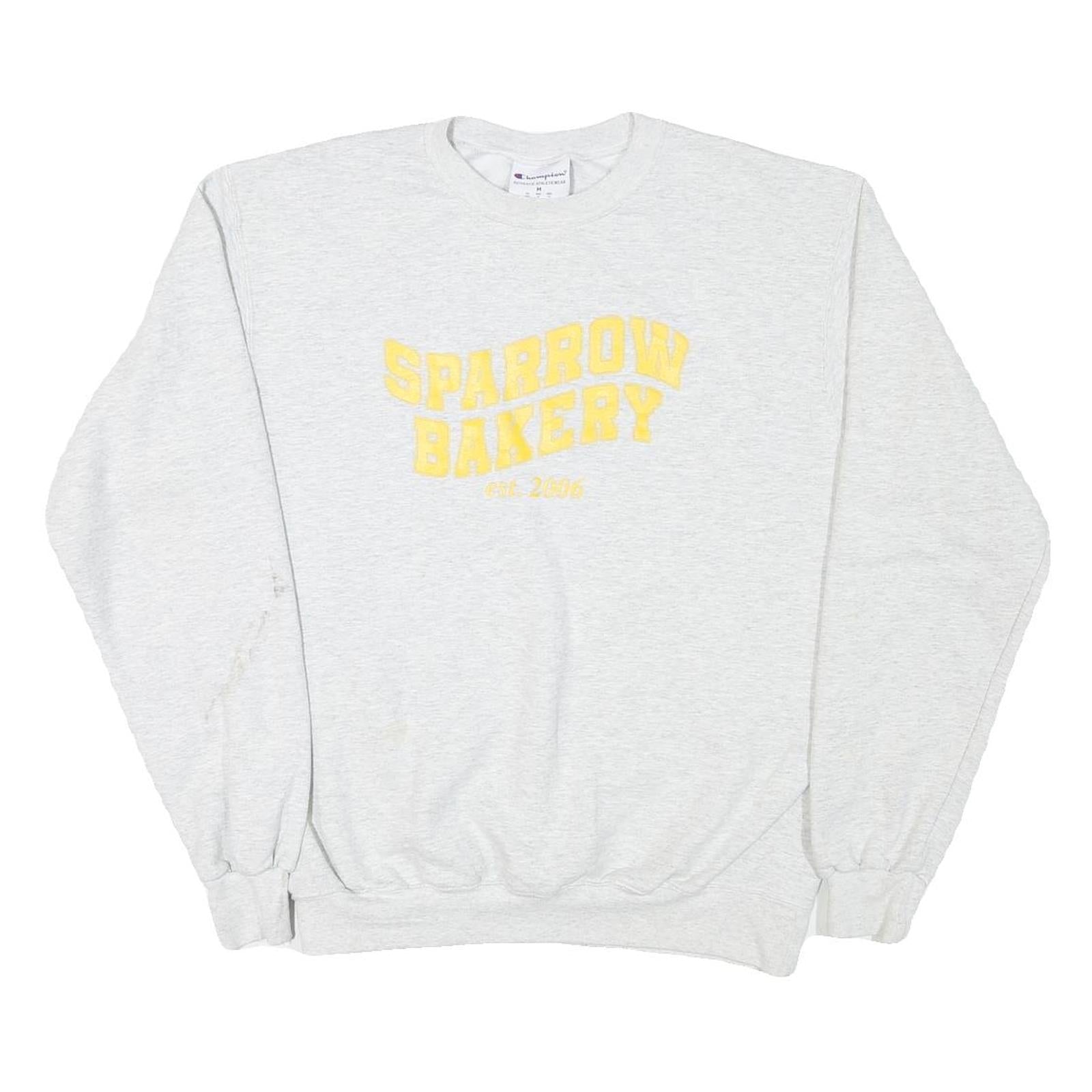 CHAMPION Mens Grey Sparrow Bakery Crew Neck M Cotton Blend Sweatshirt Casual