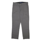 DICKIES Mens Cotton Blend Grey Slim Straight Trousers W34 L32 Workwear Zip