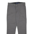DICKIES Mens Cotton Blend Grey Slim Straight Trousers W34 L32 Workwear Zip