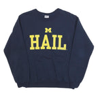 GILDAN Mens Navy Blue Hail Crew Neck Sweatshirt S Casual Cotton Blend