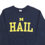 GILDAN Mens Navy Blue Hail Crew Neck Sweatshirt S Casual Cotton Blend