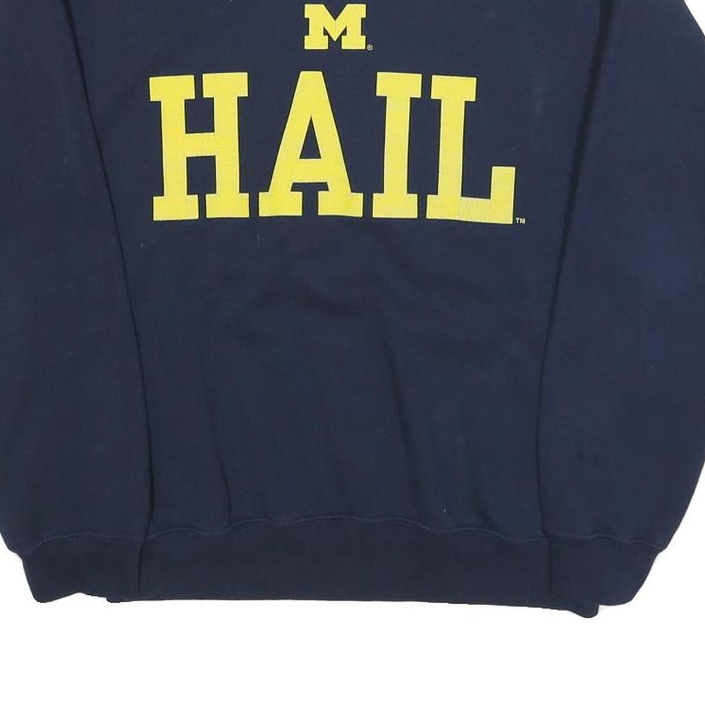 GILDAN Mens Navy Blue Hail Crew Neck Sweatshirt S Casual Cotton Blend