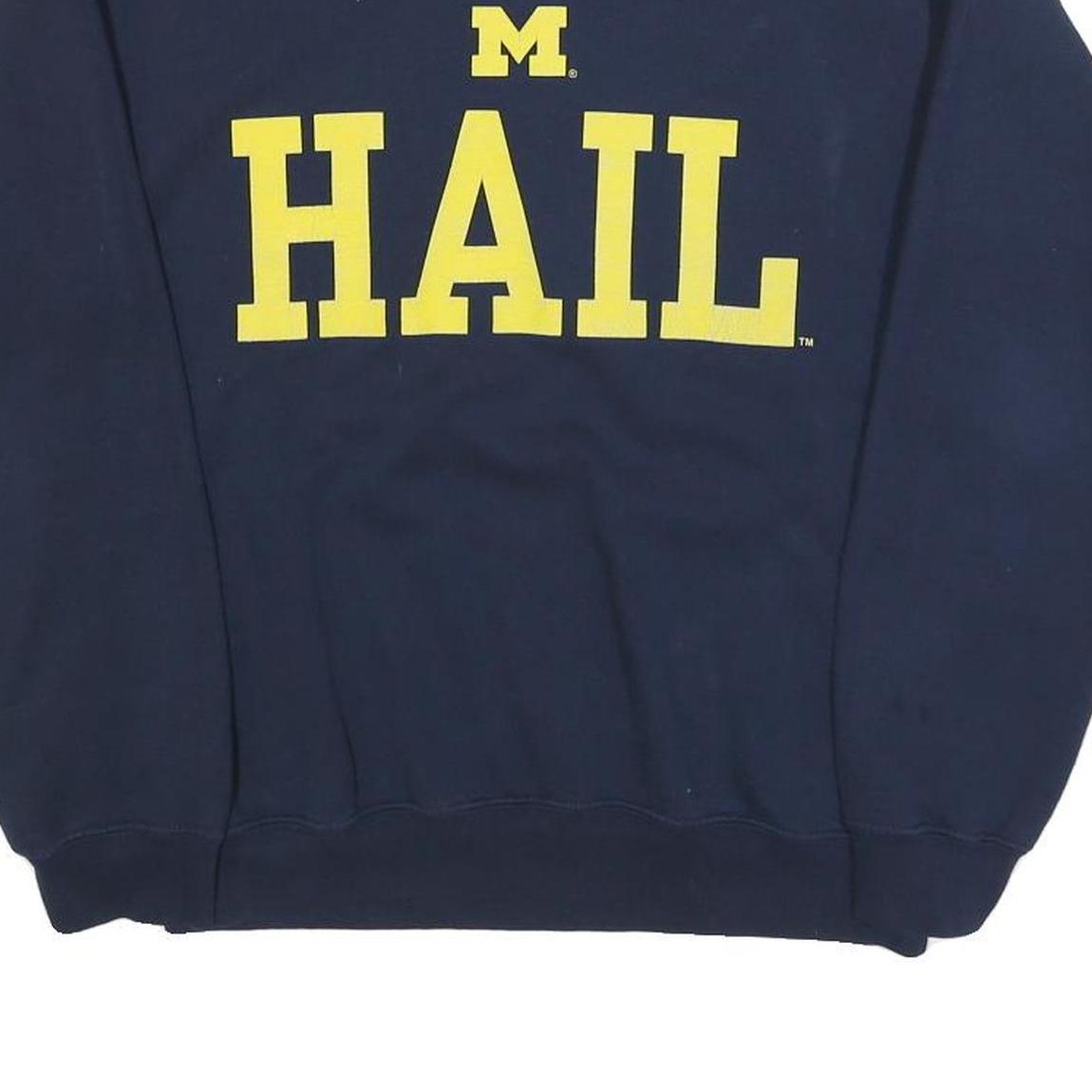 GILDAN Mens Navy Blue Hail Crew Neck Sweatshirt S Casual Cotton Blend