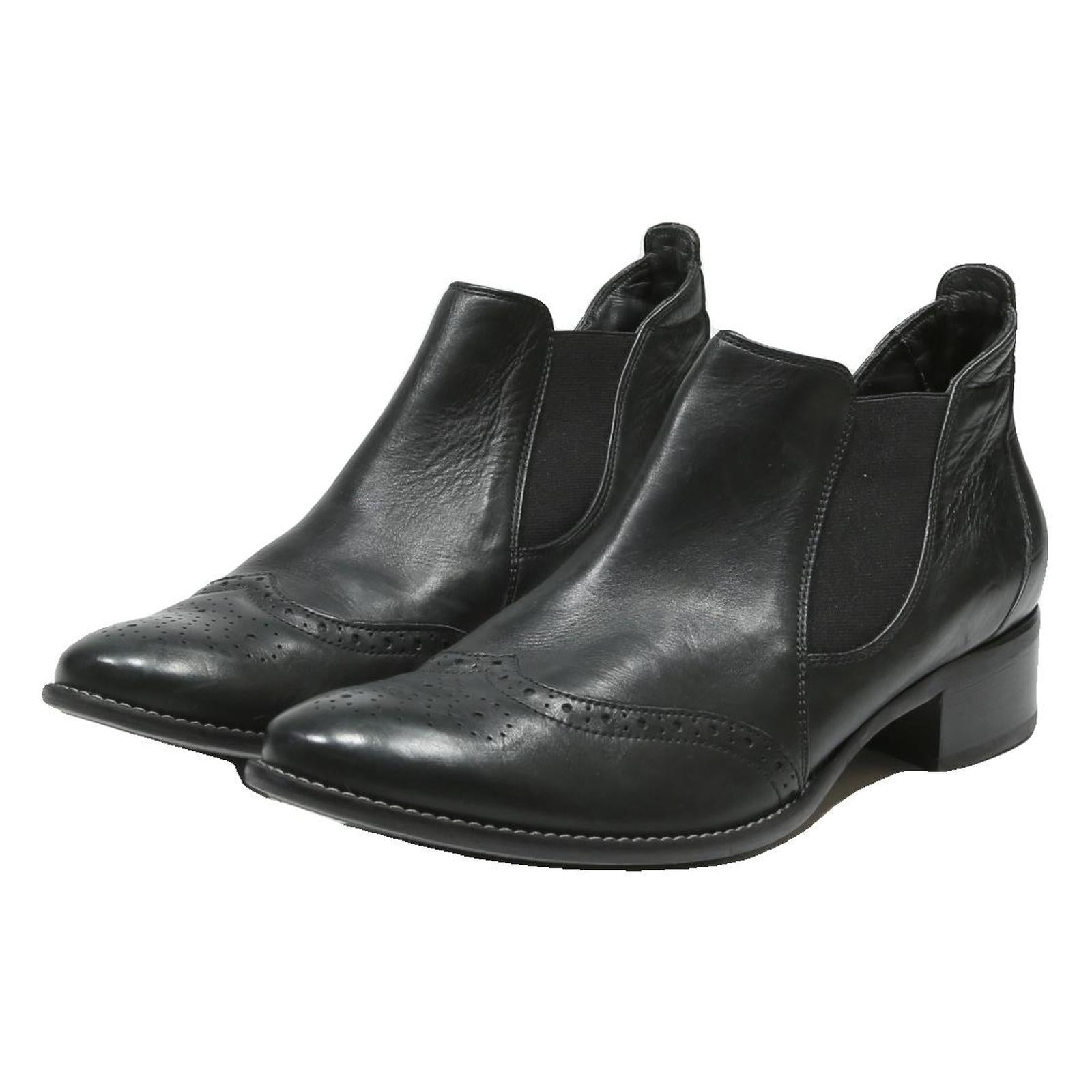 PAUL GREEN Womens Chelsea Boots Black Leather UK 7.5 Stylish Comfortable