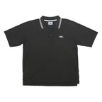 UMBRO Mens Black Polo Shirt Short Sleeve Plain 2XL Cotton Blend Regular Fit