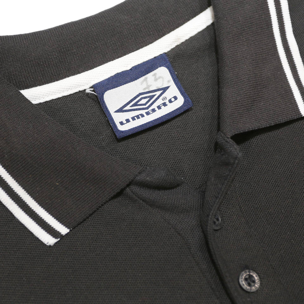 UMBRO Mens Black Polo Shirt Short Sleeve Plain 2XL Cotton Blend Regular Fit