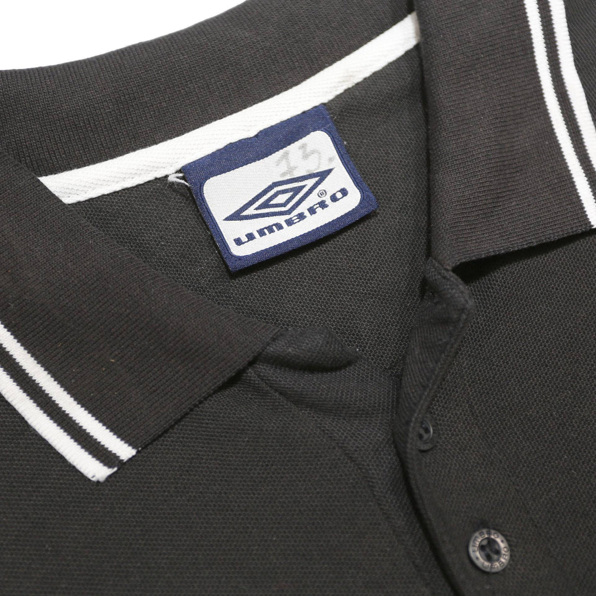 UMBRO Mens Black Polo Shirt Short Sleeve Plain 2XL Cotton Blend Regular Fit