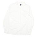 TOMMY HILFIGER Womens White Cotton Blend Shirt UK 10 Long Sleeve Button Collar