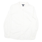 TOMMY HILFIGER Womens White Cotton Blend Shirt UK 10 Long Sleeve Button Collar