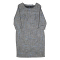 MONA Womens Grey Blue Check Shift Dress Polyester Blend UK 18 Formal Workwear