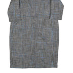 MONA Womens Grey Blue Check Shift Dress Polyester Blend UK 18 Formal Workwear