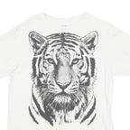 DOM Womens White Tiger Graphic Print T-Shirt M Short Sleeve Round Neck