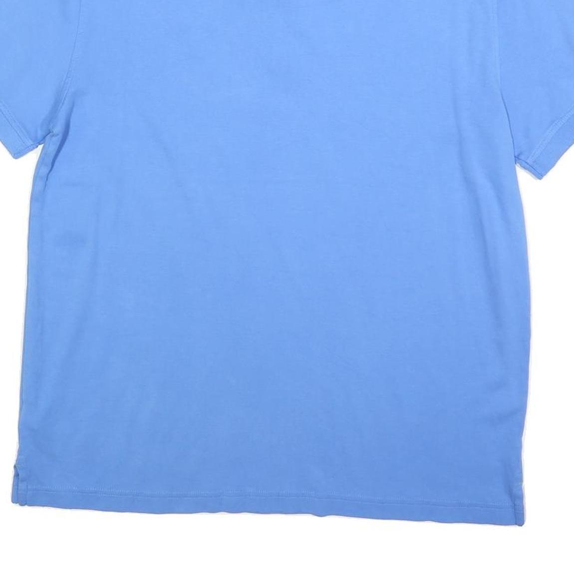 TOMMY HILFIGER Mens Blue Polo Shirt L Cotton Blend Short Sleeve Plain