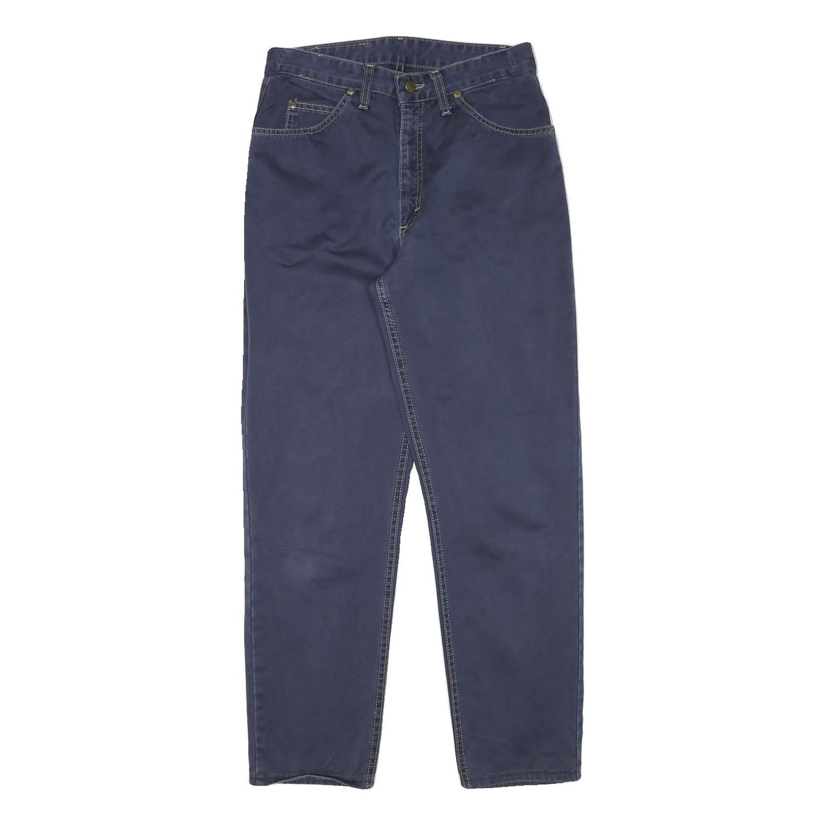 LEE Mens Relaxed Blue Cotton Blend Zip Trousers W28 L27 Casual Comfort