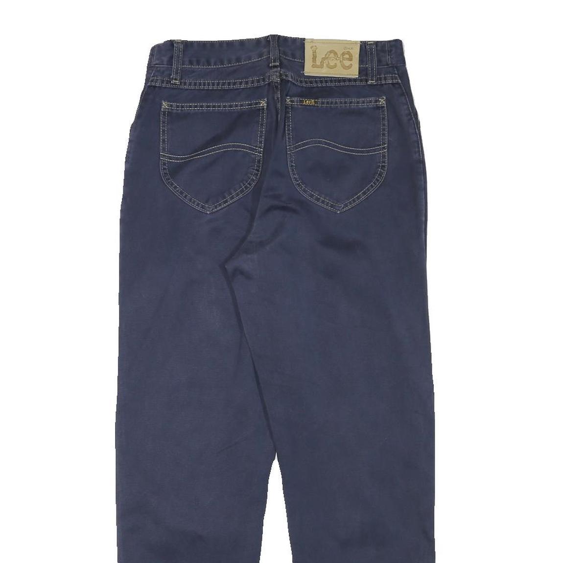 LEE Mens Relaxed Blue Cotton Blend Zip Trousers W28 L27 Casual Comfort