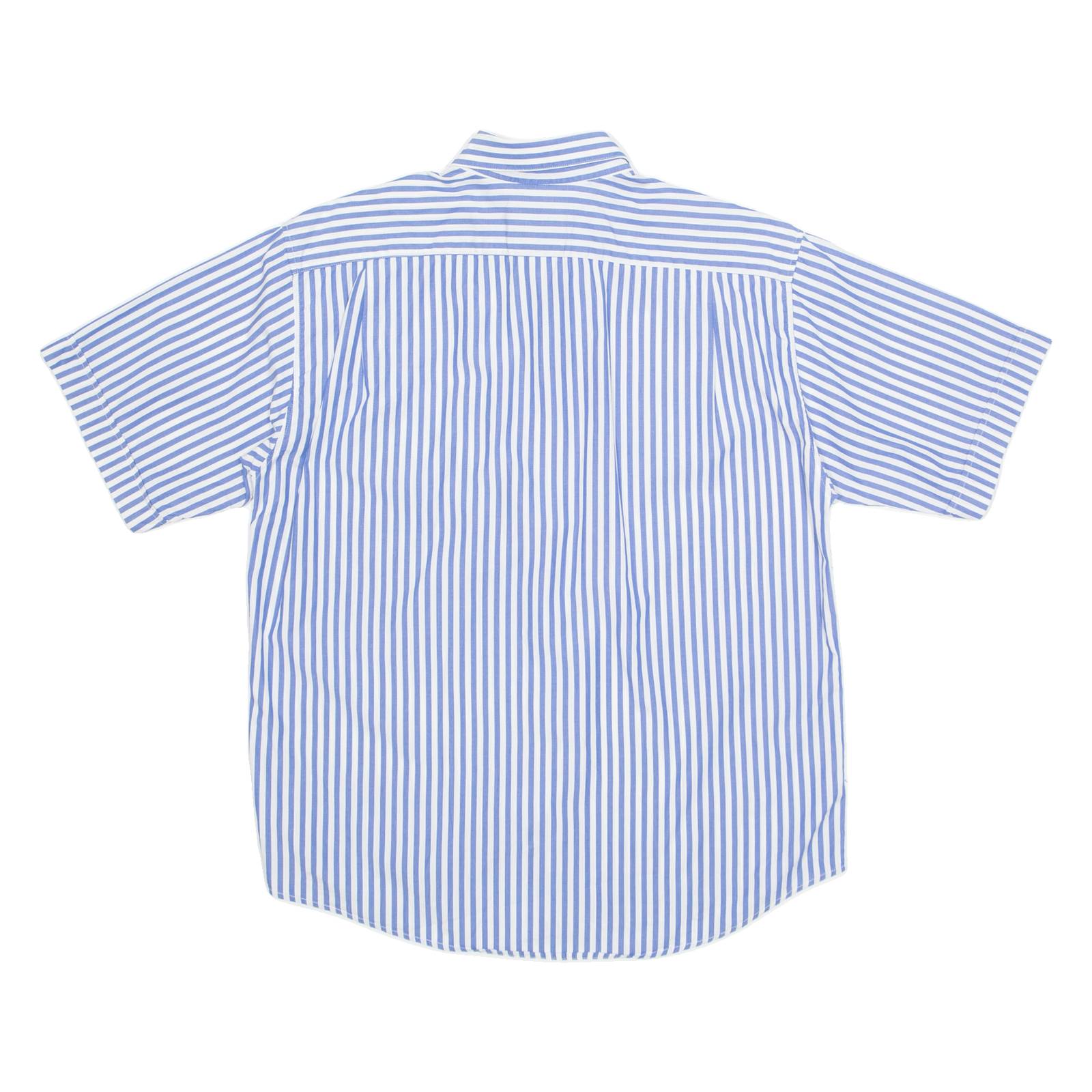 OLIVER GRANT Womens Printed Shirt Blue Collared Pinstripe M