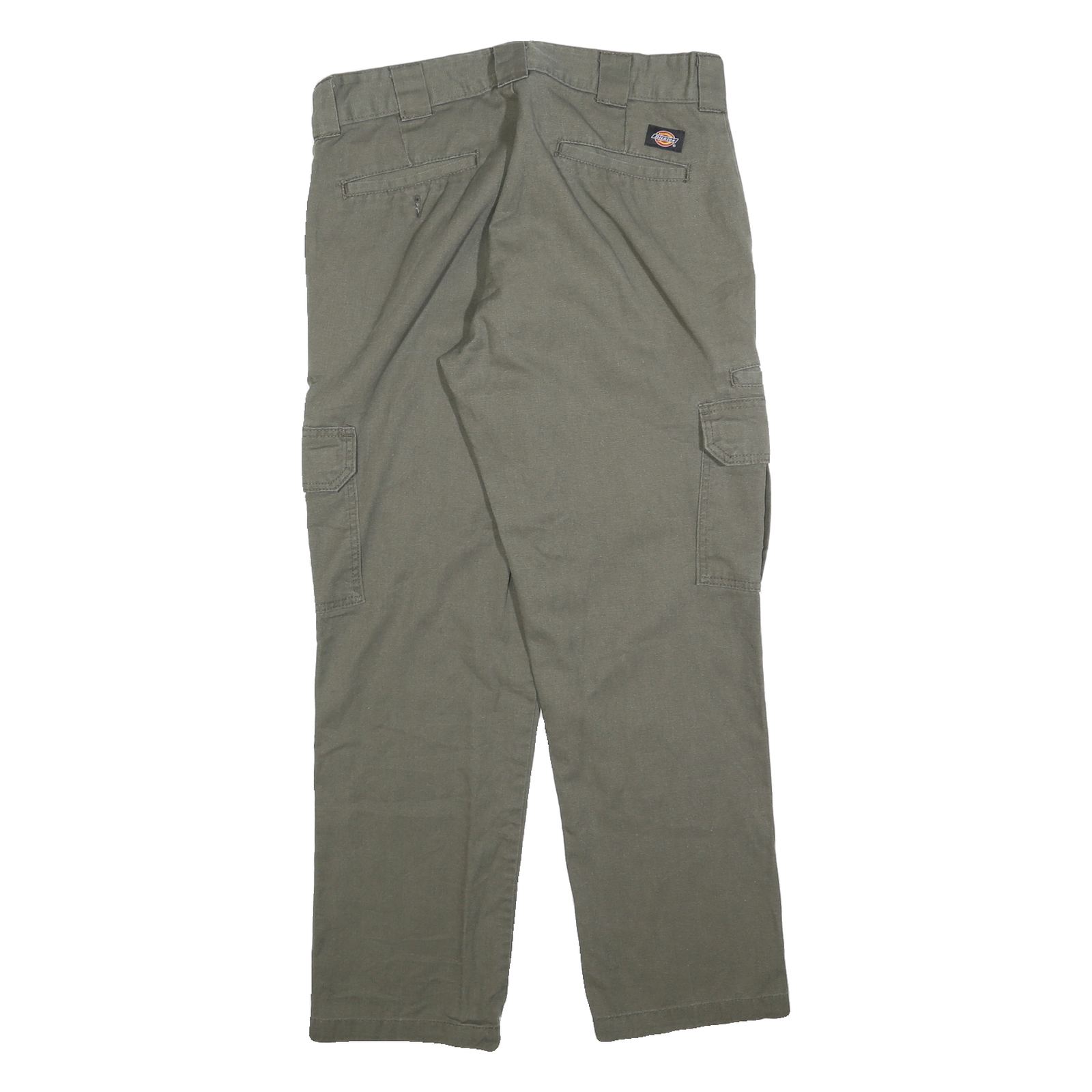 DICKIES Mens Regular Fit Cotton Blend Green Cargo Trousers W33 L30 Workwear