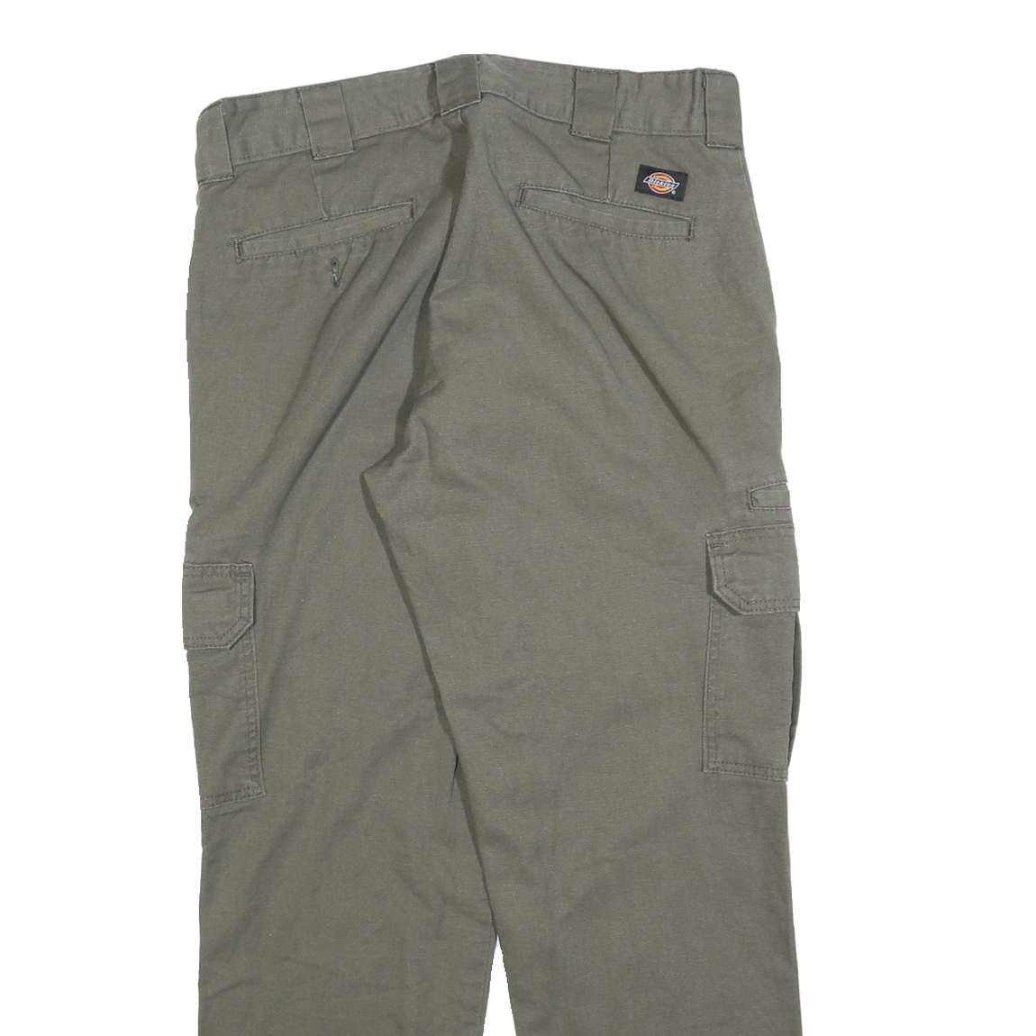 DICKIES Mens Regular Fit Cotton Blend Green Cargo Trousers W33 L30 Workwear