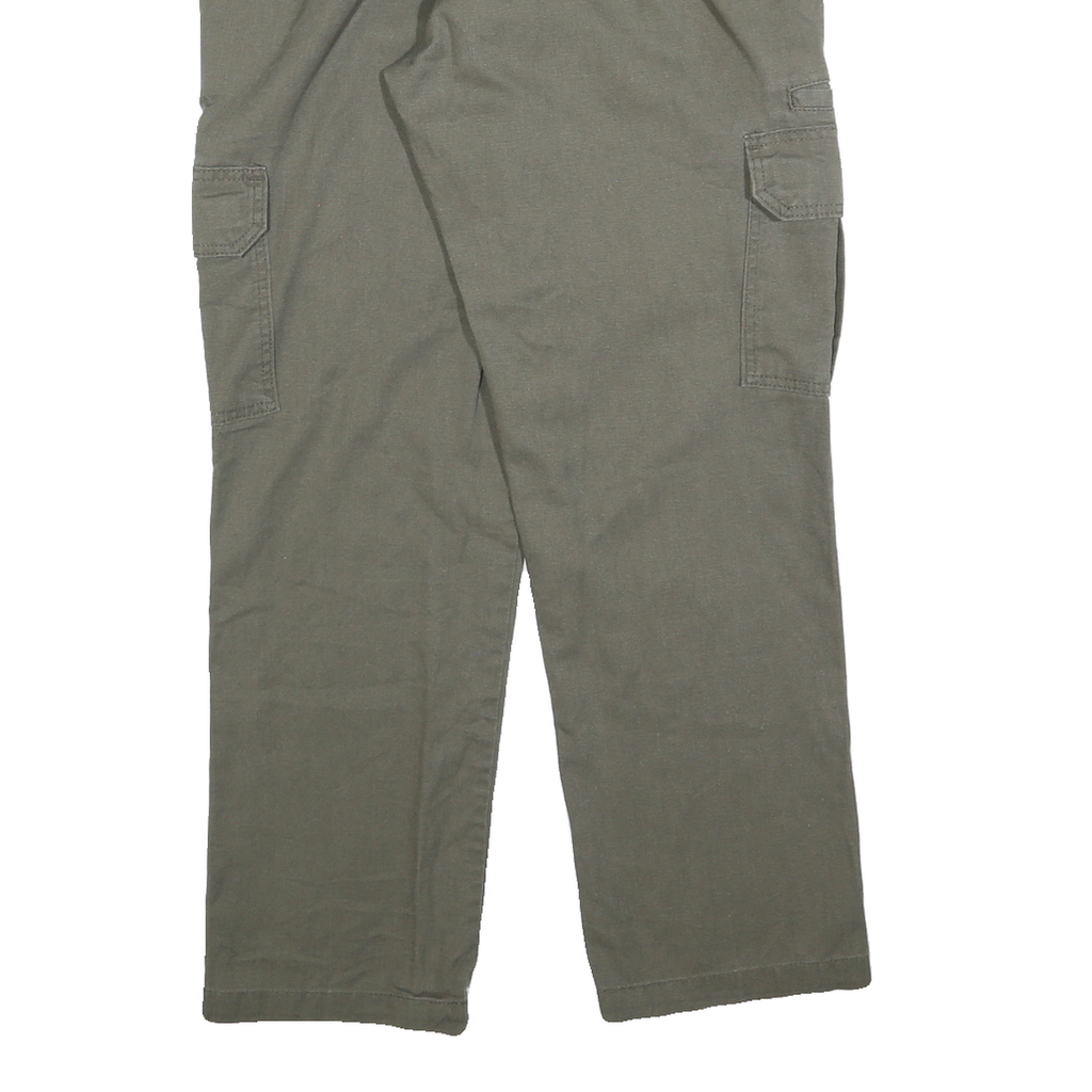 DICKIES Mens Regular Fit Cotton Blend Green Cargo Trousers W33 L30 Workwear
