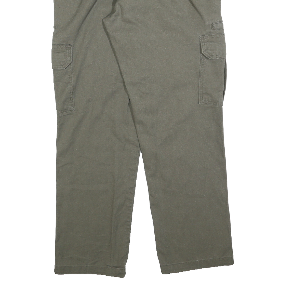 DICKIES Mens Regular Fit Cotton Blend Green Cargo Trousers W33 L30 Workwear