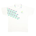 LOTTO Mens White Polo Shirt L Cotton Short Sleeve Geometric Pattern