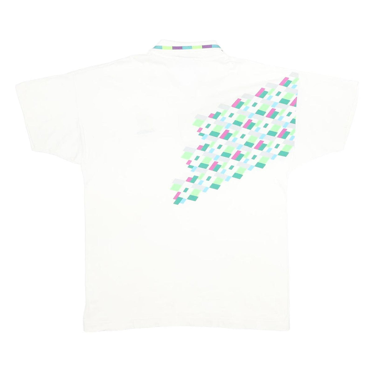LOTTO Mens White Polo Shirt L Cotton Short Sleeve Geometric Pattern