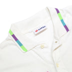 LOTTO Mens White Polo Shirt L Cotton Short Sleeve Geometric Pattern