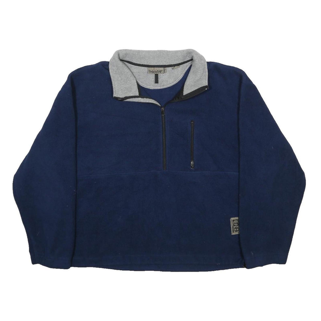 TIMBERLAND Mens Blue Navy Plain Polyester Pullover Jumper 2XL Casual Outdoor