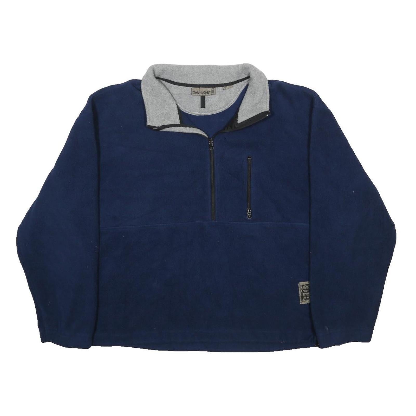TIMBERLAND Mens Blue Navy Plain Polyester Pullover Jumper 2XL Casual Outdoor