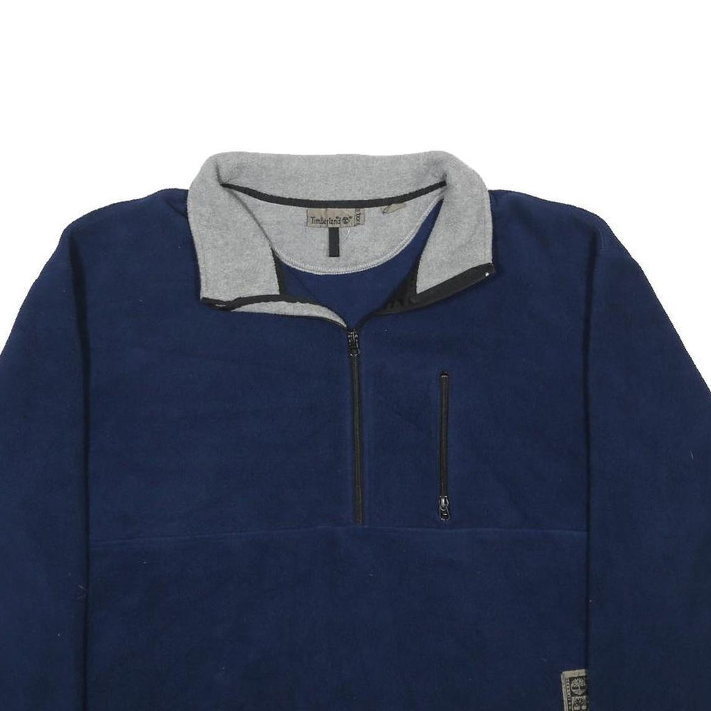 TIMBERLAND Mens Blue Navy Plain Polyester Pullover Jumper 2XL Casual Outdoor