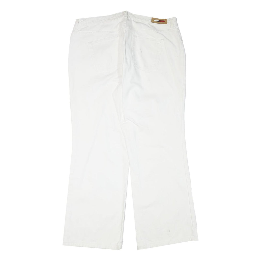 TOMMY HILFIGER Womens Relaxed White Cotton Blend Jeans W38 L31 Zip Pocket