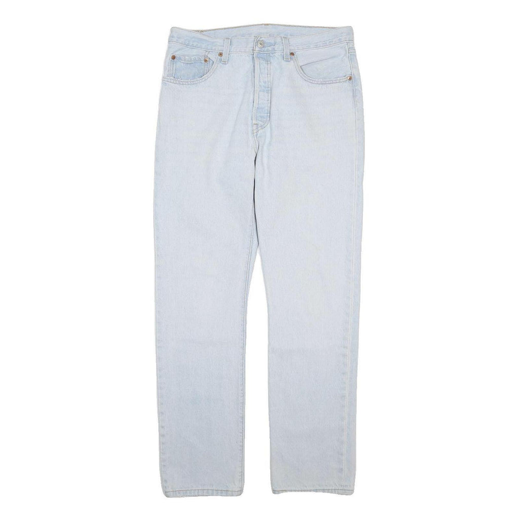 LEVI'S 501 Mens Jeans Blue Regular Straight Denim Light W32 L42 Classic Button