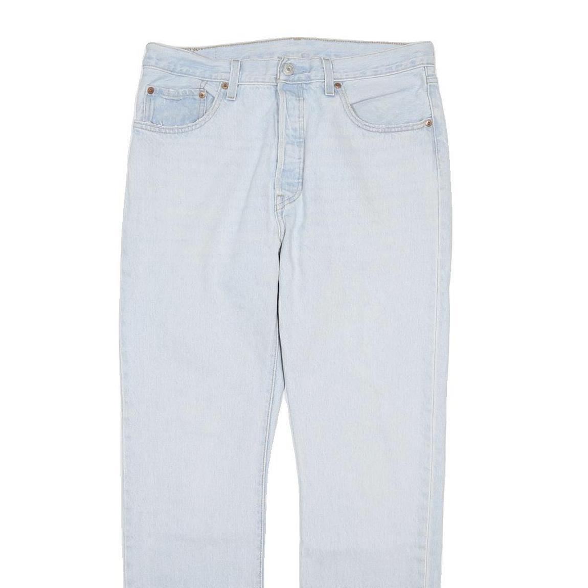 LEVI'S 501 Mens Jeans Blue Regular Straight Denim Light W32 L42 Classic Button