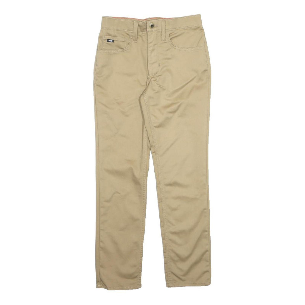 VANS Mens Slim Khaki Beige Trousers W28 L28 Zip Closure Casual Daily Wear