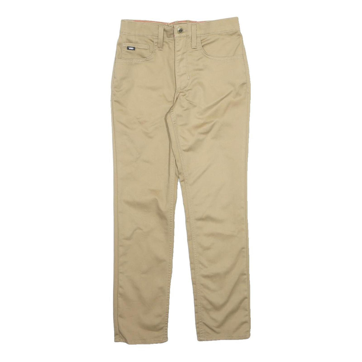VANS Mens Slim Khaki Beige Trousers W28 L28 Zip Closure Casual Daily Wear