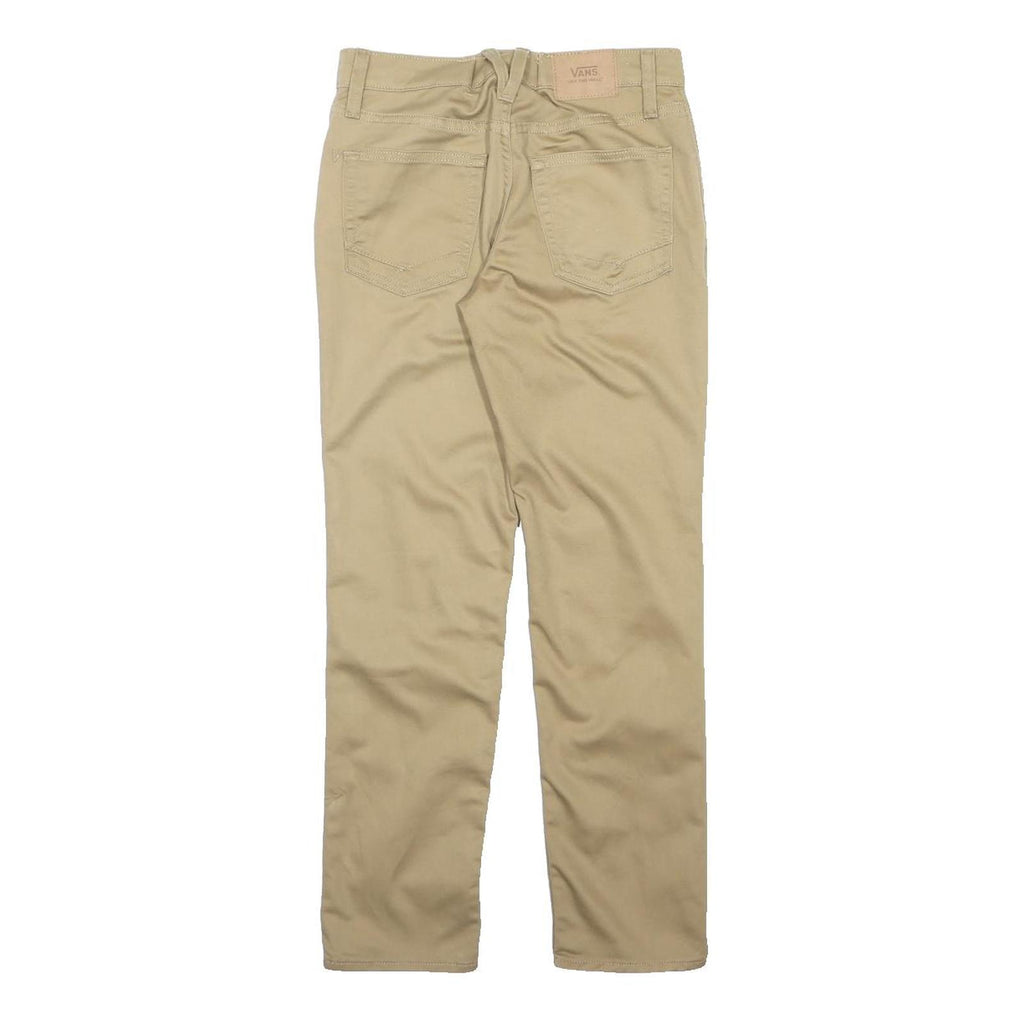 VANS Mens Slim Khaki Beige Trousers W28 L28 Zip Closure Casual Daily Wear