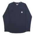 CARHARTT Womens Navy Blue Plain Long Sleeve Crew Neck T-Shirt L Casual