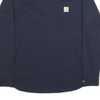 CARHARTT Womens Navy Blue Plain Long Sleeve Crew Neck T-Shirt L Casual