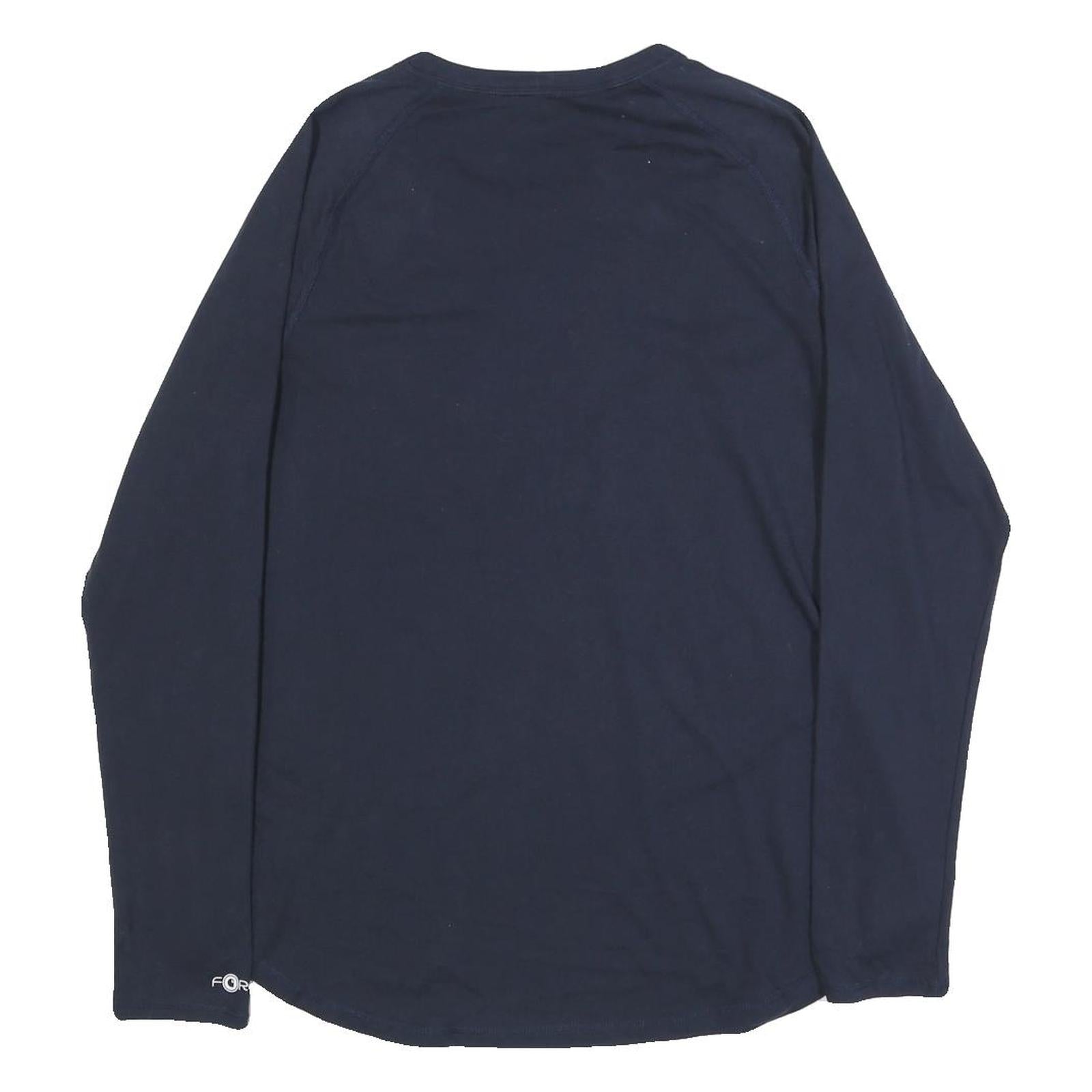 CARHARTT Womens Navy Blue Plain Long Sleeve Crew Neck T-Shirt L Casual