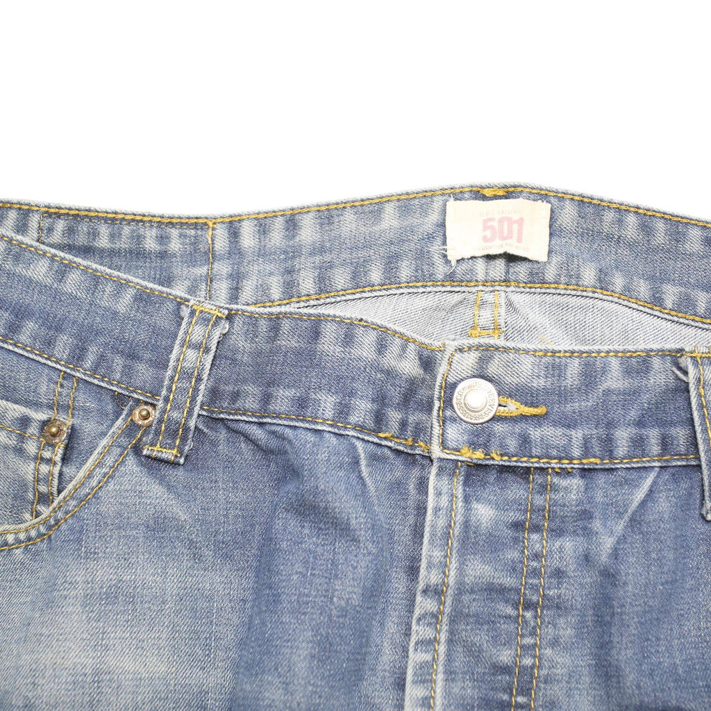 LEVI'S 501 Mens Jeans Blue Regular Straight Denim Medium W38 L30 Classic Button