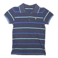 LYLE & SCOTT Mens Blue & Light Blue Striped Short Sleeve Polo Shirt S Cotton